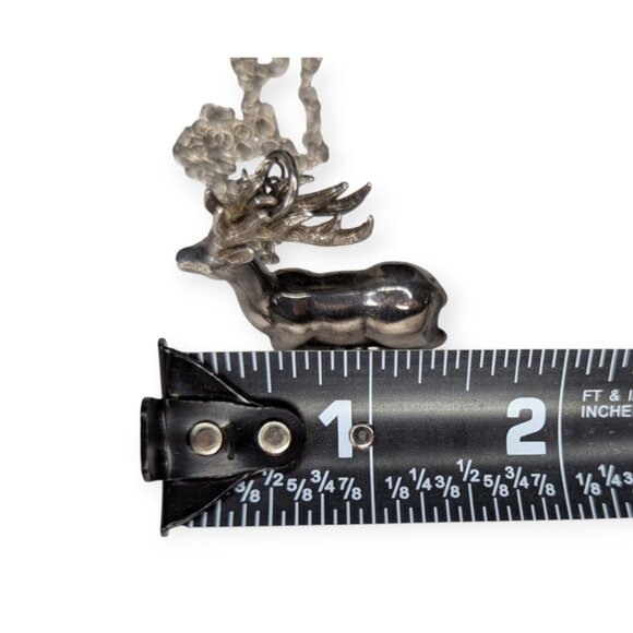 Silver Plate Deer/Reindeer Pendant & Chain Necklace - Picture 10 of 14